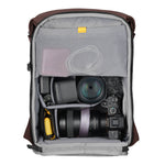 Vanguard VEO Lite B20L Camera & Everyday Backpack (Chocolate) – Fits Full-Frame Camera with 70–200mm Attached + 3 Lenses, 14