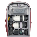 Vanguard VEO Metro 30L Camera & Everyday Backpack (Magenta) – Fits 70–200mm Attached, 17